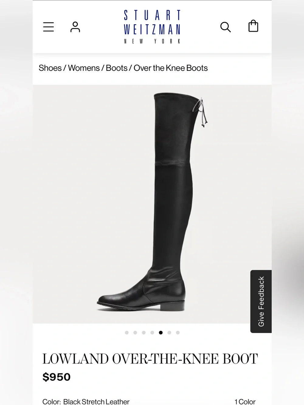 Stuart Weitzman Lowland Black Over-the-Knee Leather Boots